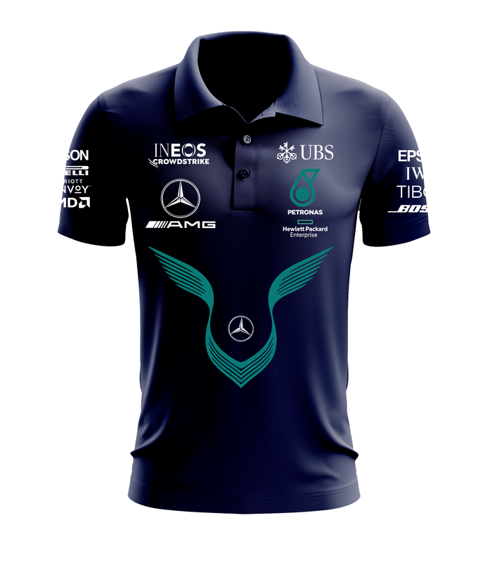 Playera tipo polo formula 1 escuderia hamilton amg