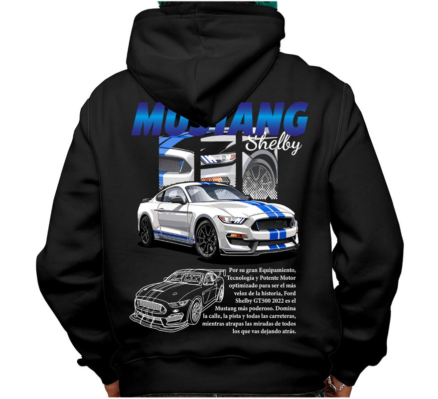 Sudadera afelpada con capucha, coches clásicos de carreras, diseño Mustang