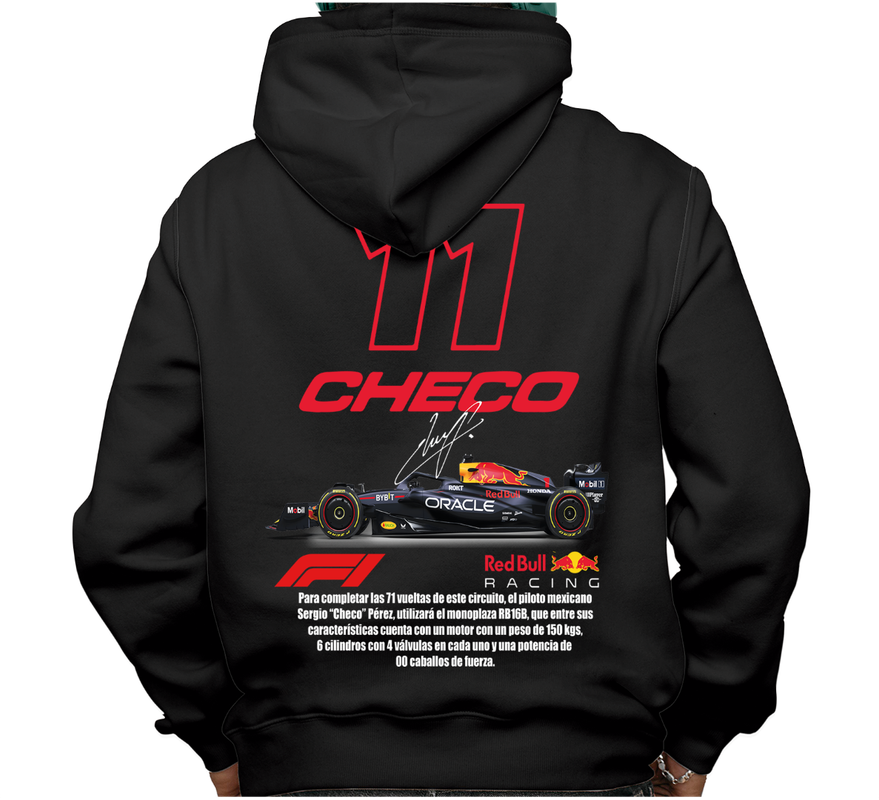 Sudadera afelpada con capucha, coches clásicos de carreras, diseño Checo 11