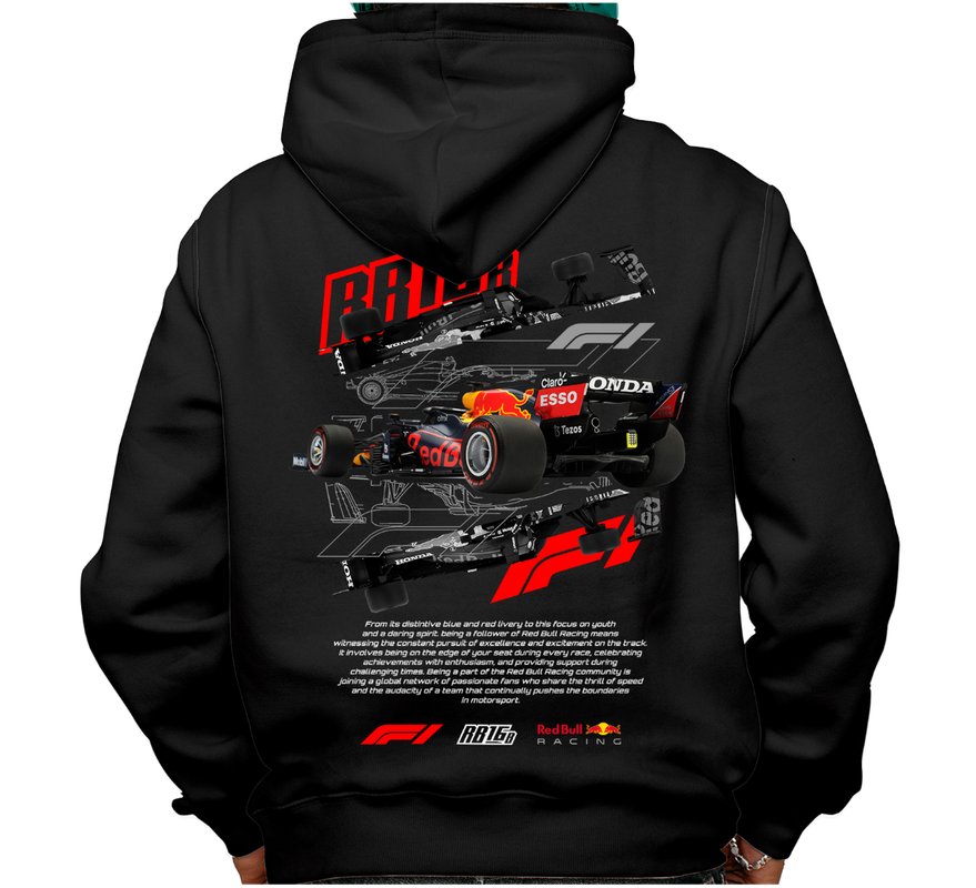 Sudadera afelpada con capucha, coches clásicos de carreras F1, diseño RB16