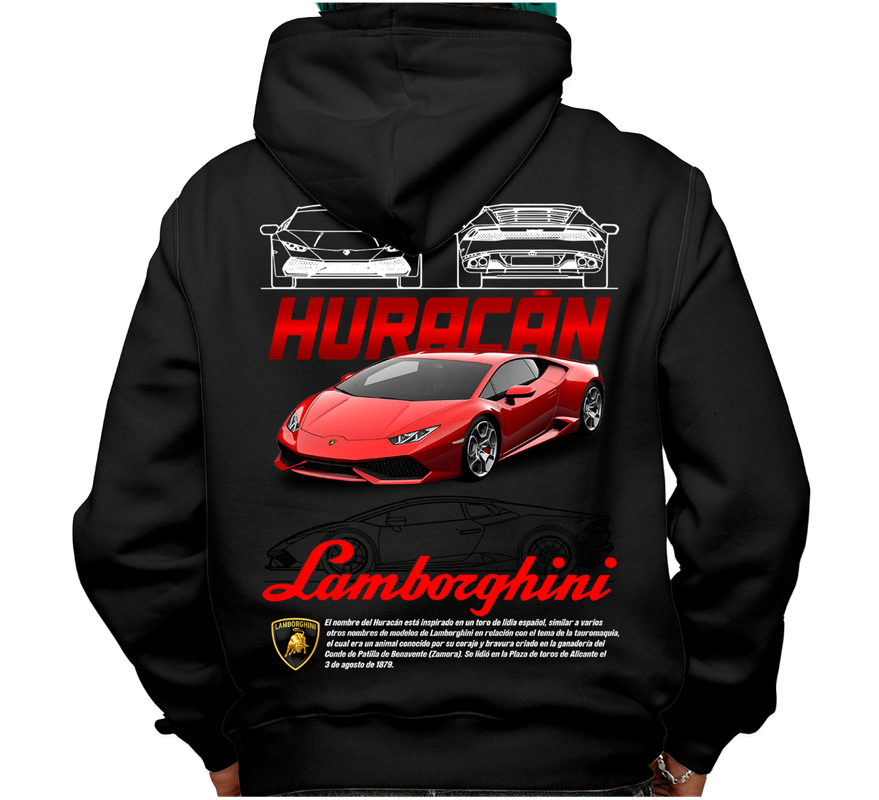 Sudadera afelpada con capucha, coches clásicos de carreras F1, diseño Lamborghini Huracán